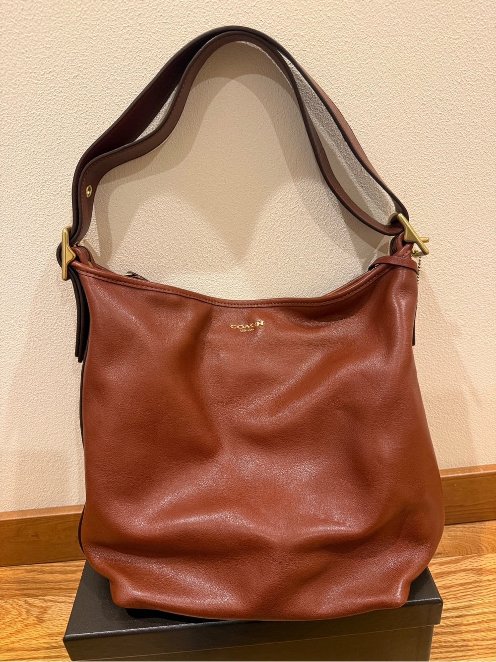 COACH Legacy Tassel Duffle 19889 Brown Leather Shoulder Crossbody Bag W/ Tassel